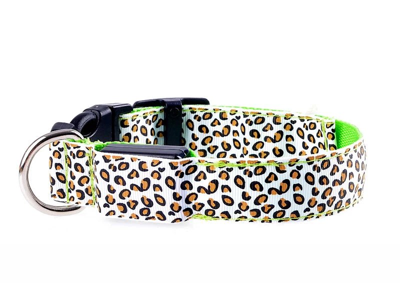 LED Leopard Print Dog Collar - Angie's Pet ProvisionsAngie's Pet Provisions