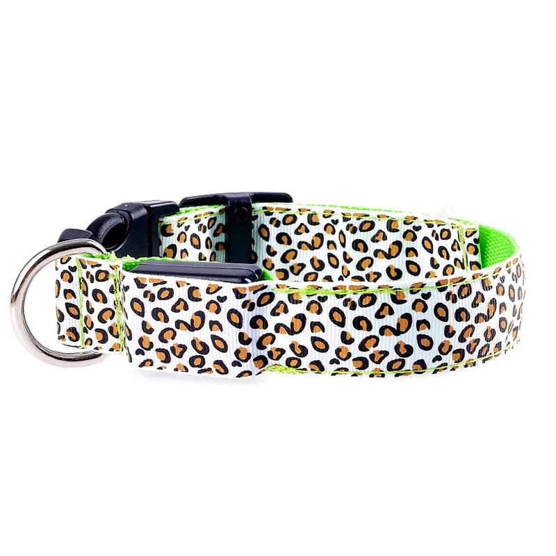 LED Leopard Print Dog Collar - Angie's Pet ProvisionsAngie's Pet Provisions